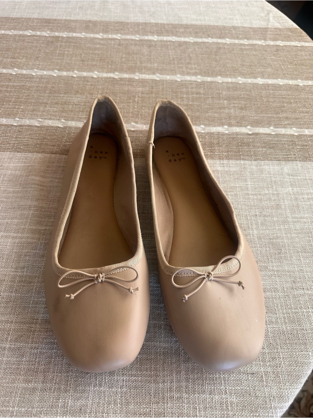 a new day Nude Bow Ballet Flats